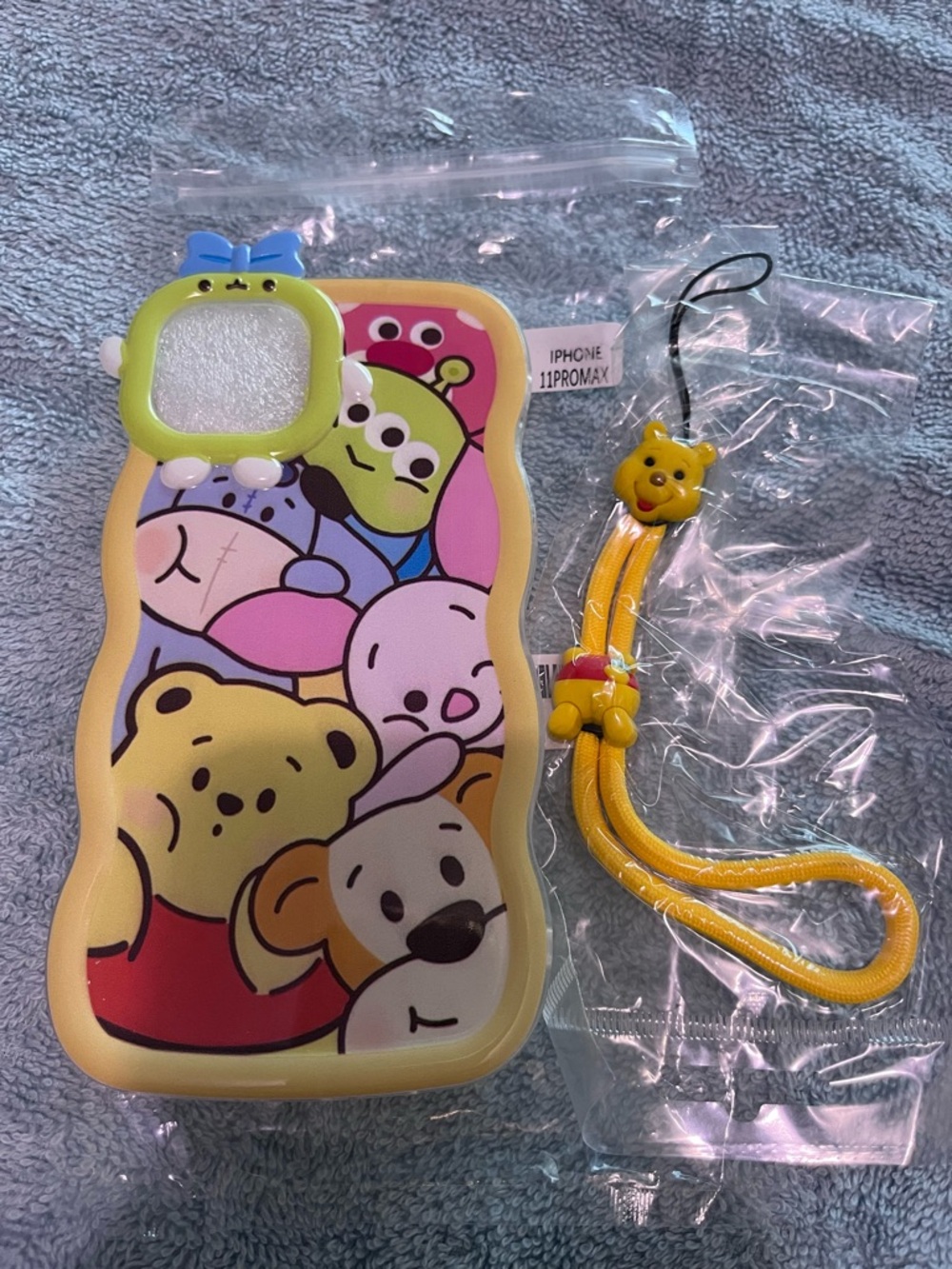 Cute Disney Babies Silicone iPhone 11 ProMax Case with Yellow Strap